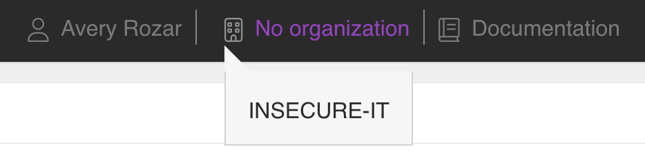 No Selected Organization